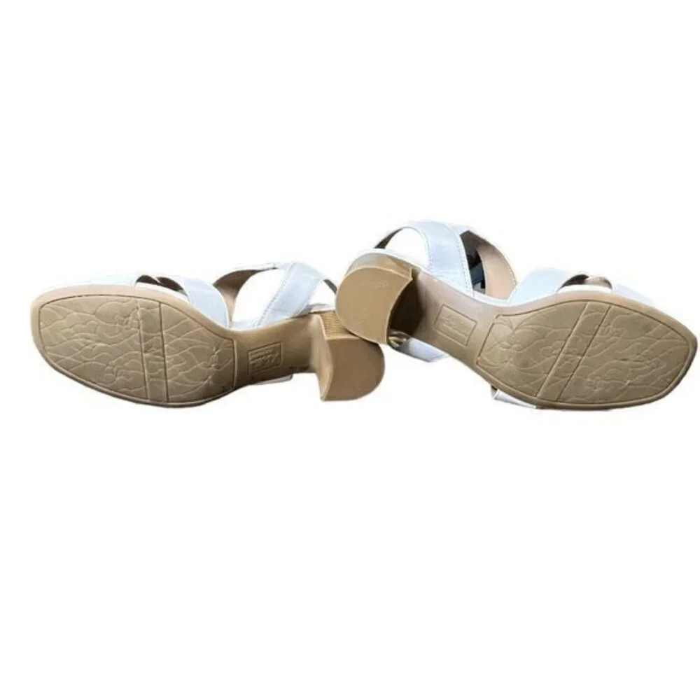 🎉PRICE REDUCED🎉 Abella Tadonna Strappy Sandal Pumps Heels White Size 7.5M‎